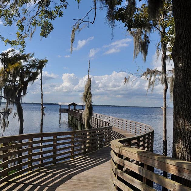 Riverfront pier, ideal for dog training in fruit cove, FL.